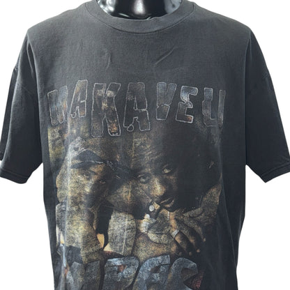 PAC 90s Y2K Makaveli Thug Life Rap T-Shirt Faded Size L
