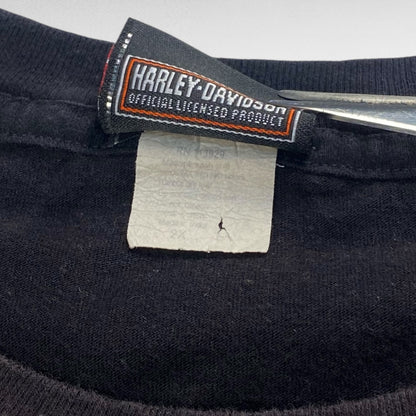 HARLEY-DAVIDSON Cafe 00s Short Sleeve T-Shirt Black Size 2XL