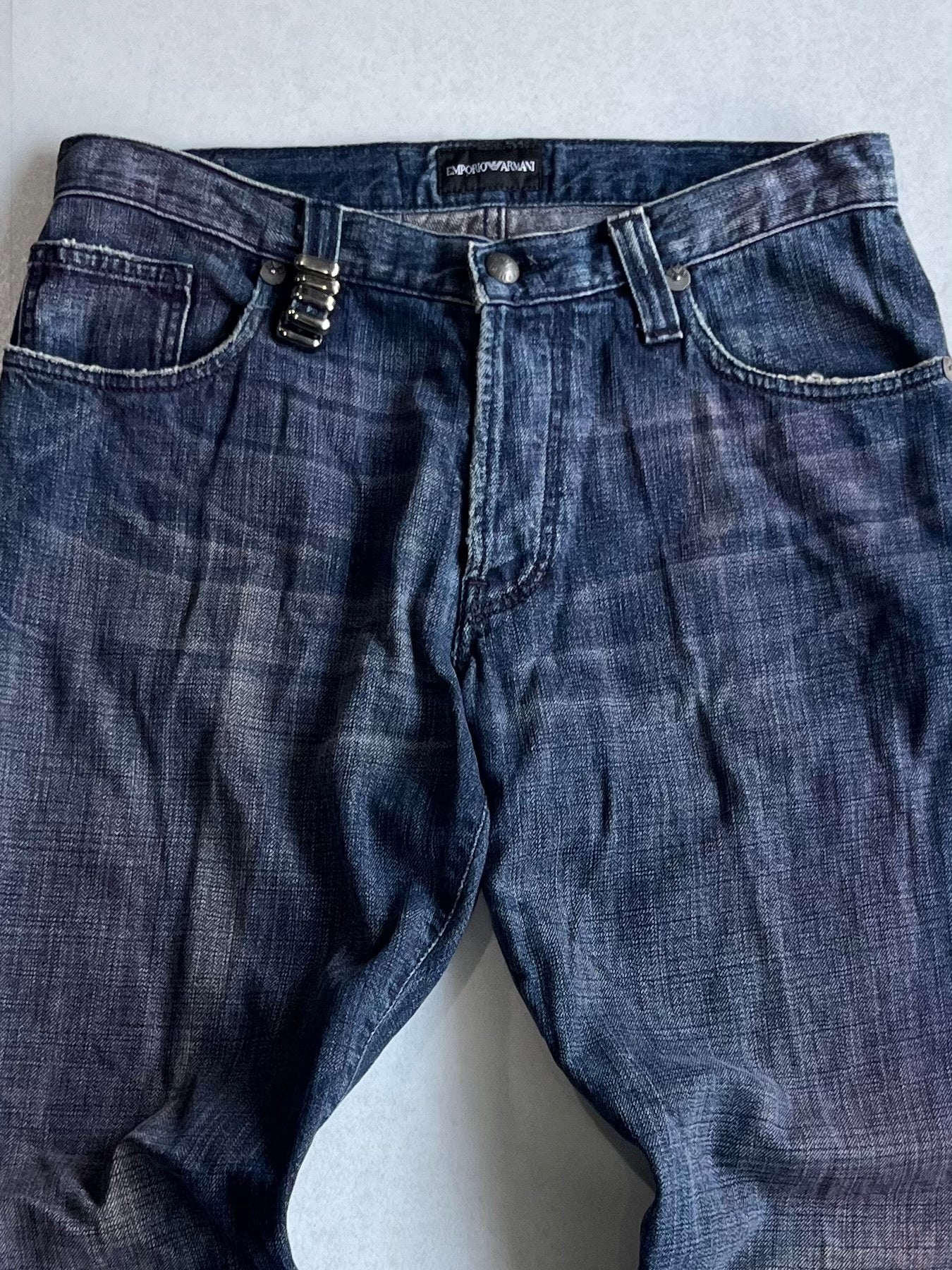 Emporio Armani Bleach Fade Blue Denim Jeans Size 30
