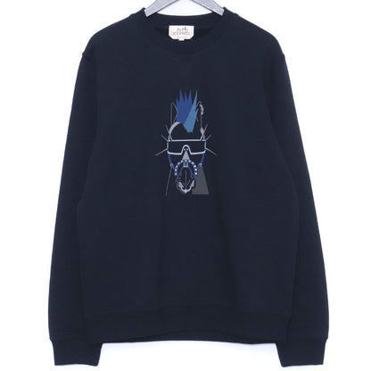 HERMES Punk'H Crewneck Sweatshirt Navy Size L