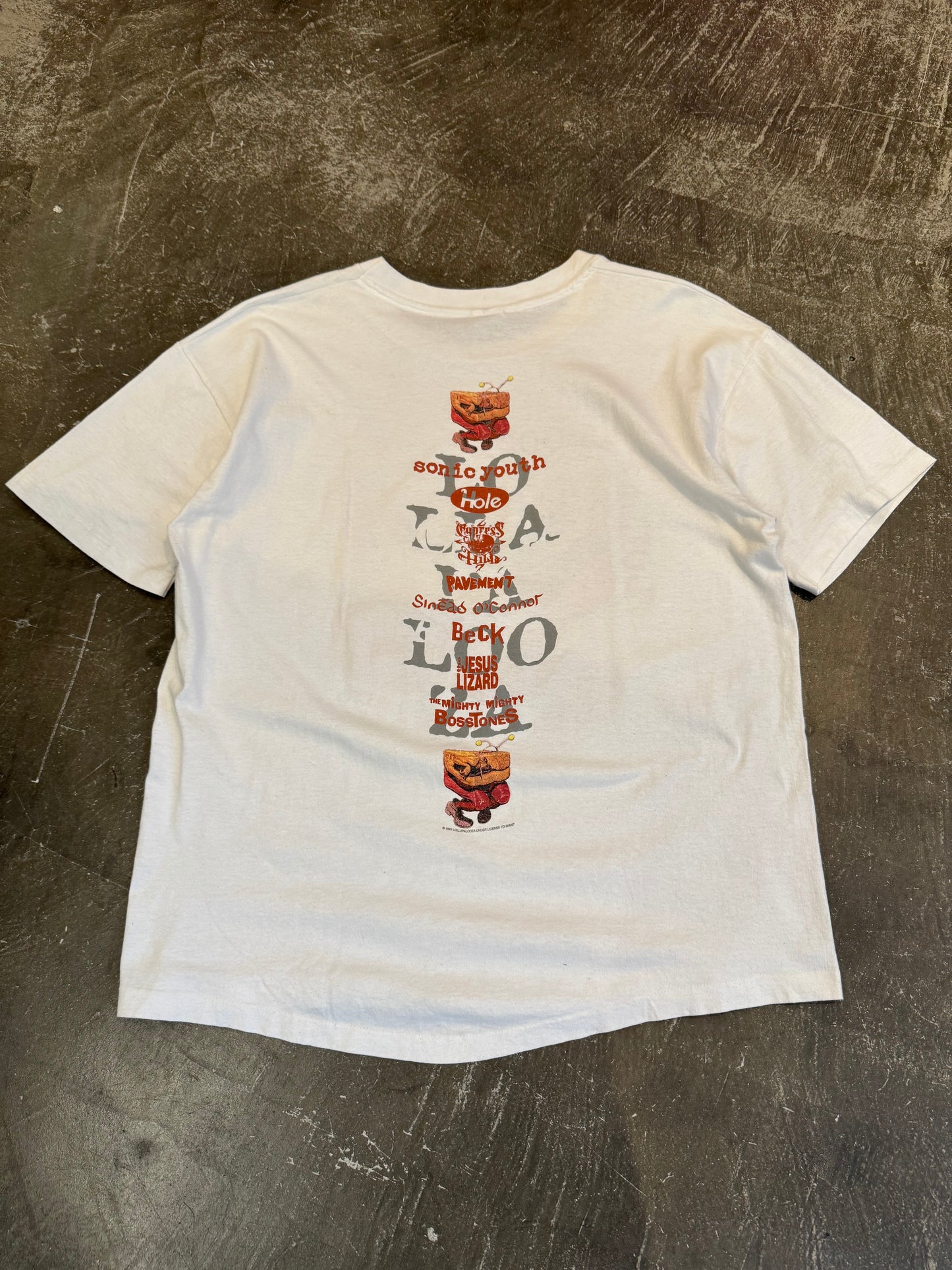 Vintage LOLLAPALOOZA '95 White Cotton T-Shirt Size XL