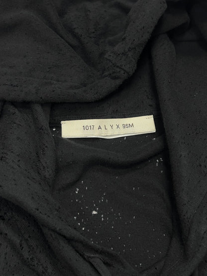 1017 ALYX 9SM Black Tattered Big Hoodie Size M