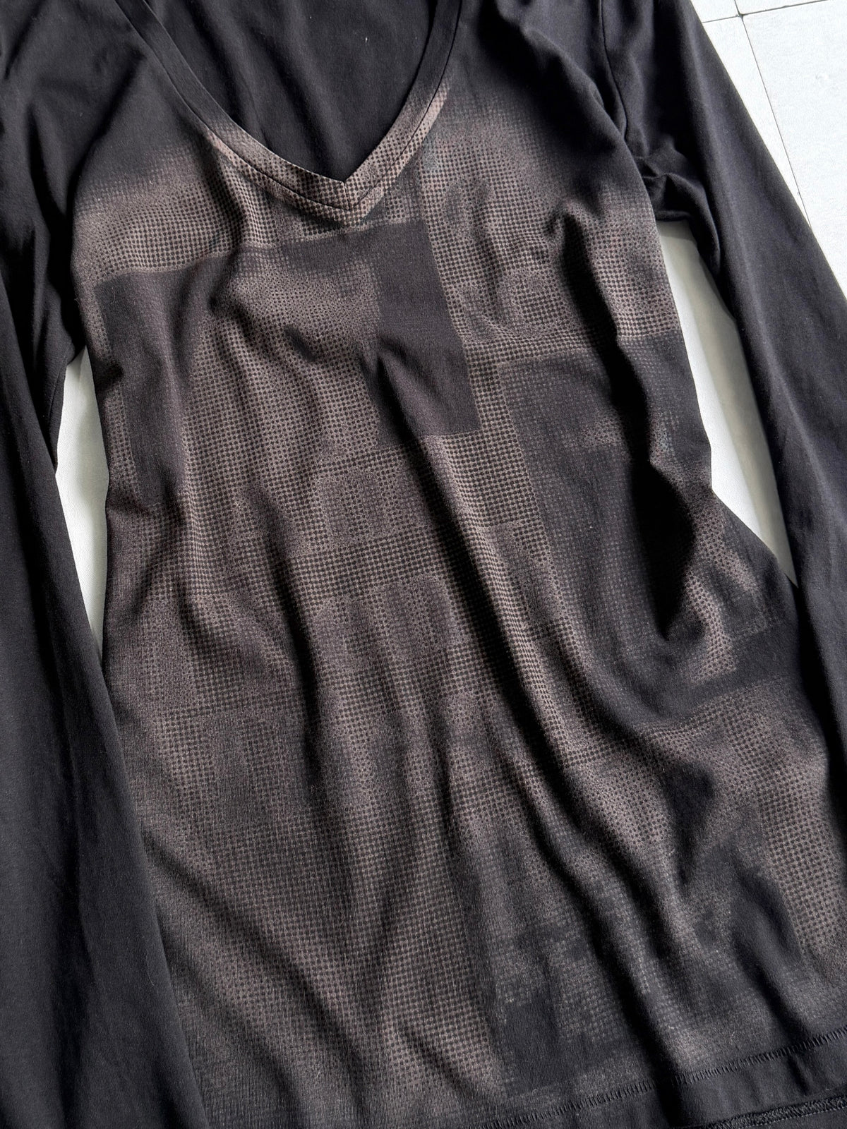 DIESEL Graphic V-Neck Long Sleeve Cotton