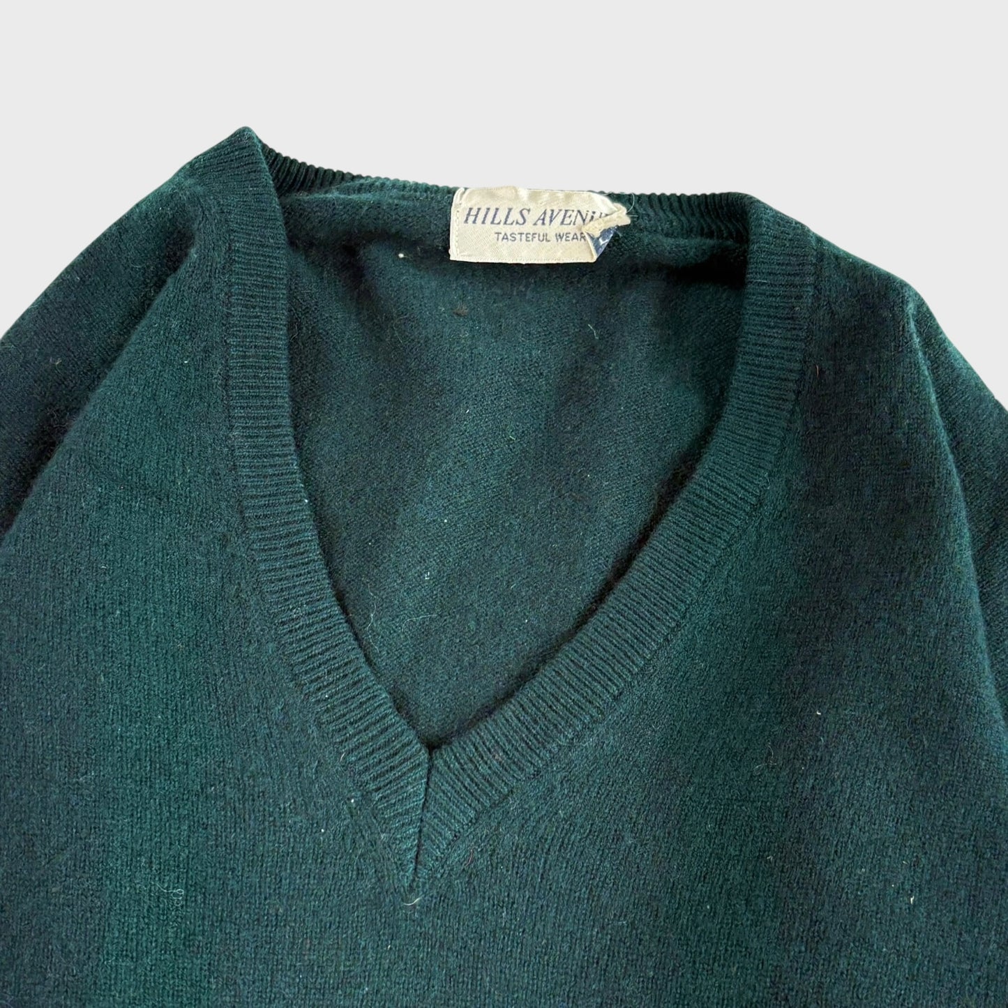 HILLS AVENUE Wool Knit Sweater Green Size L
