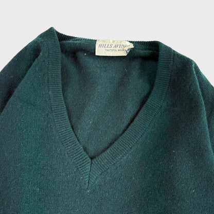 HILLS AVENUE Wool Knit Sweater Green Size L