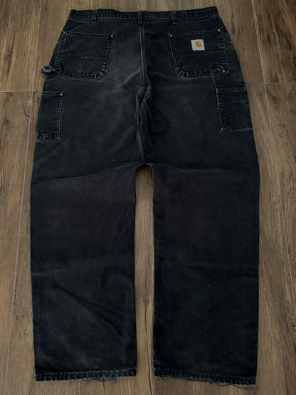 Vintage Carhartt Faded Black Double Knee Work Pants