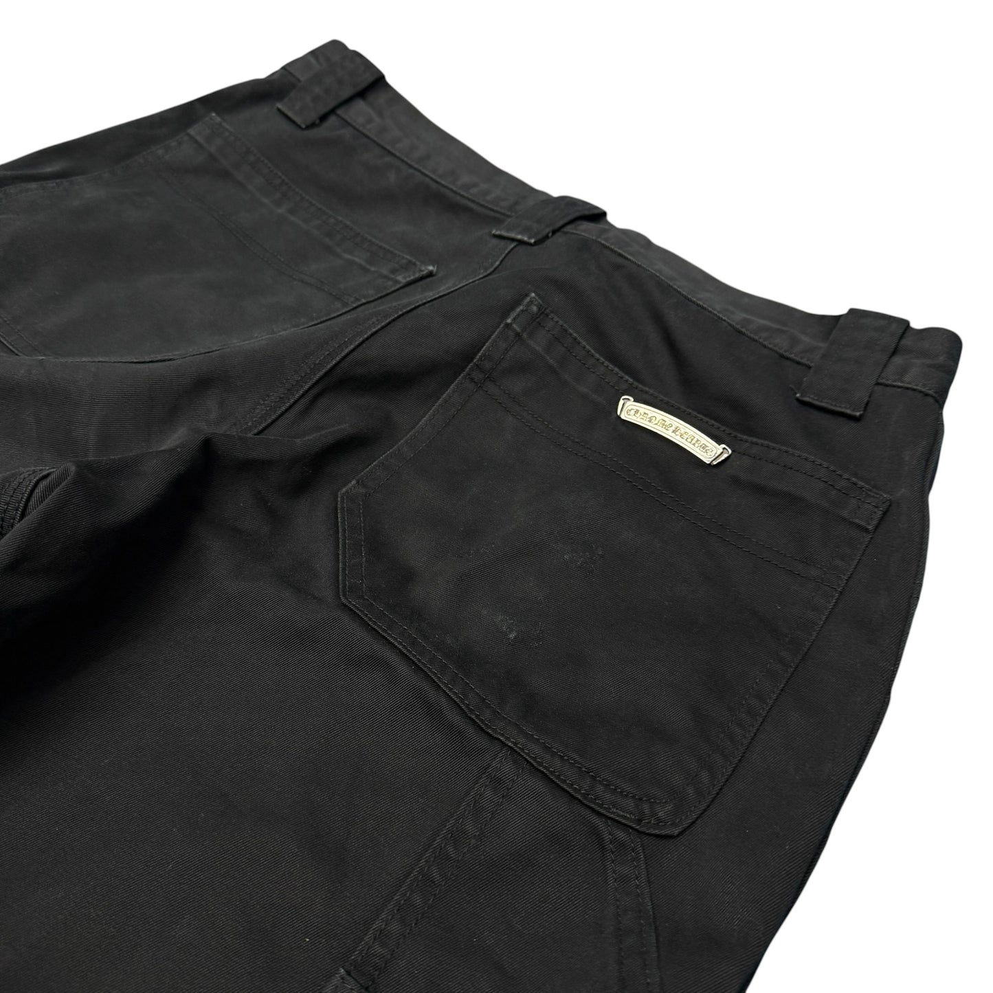 CHROME HEARTS Black Silver 925 Double Work Pants Size 32