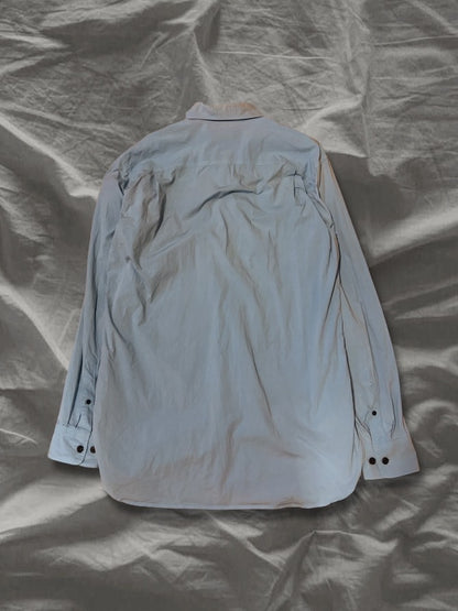 DRIES VAN NOTEN 00s Stretch Cotton Long Shirt Blue Size L