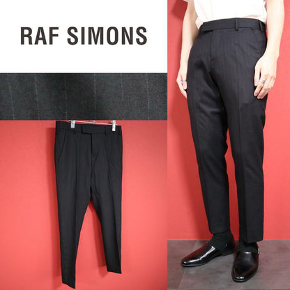 Raf Simons Archive Wool Ankle Tapered Striped Slacks Size 46