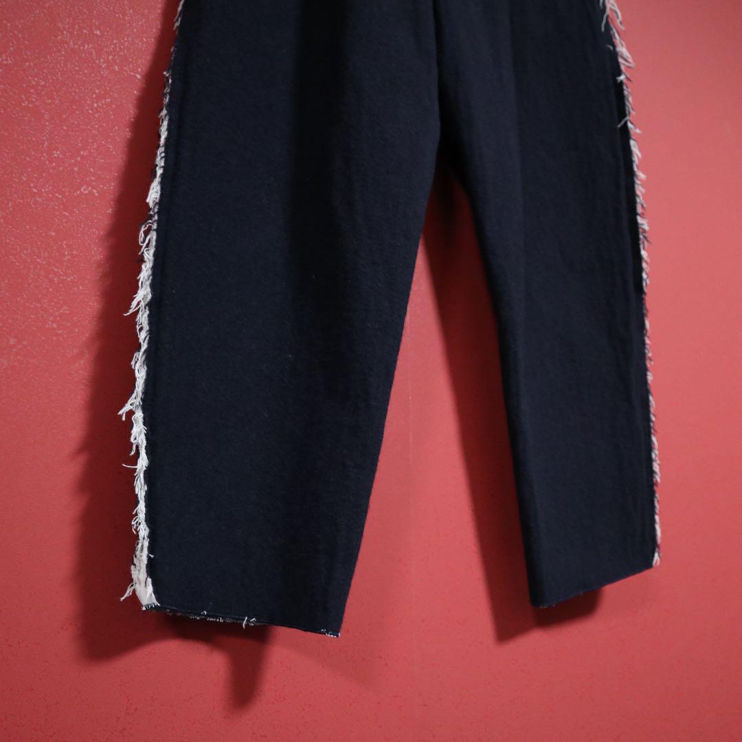 mina perhonen Navy Frayed Wide Slacks Size 36
