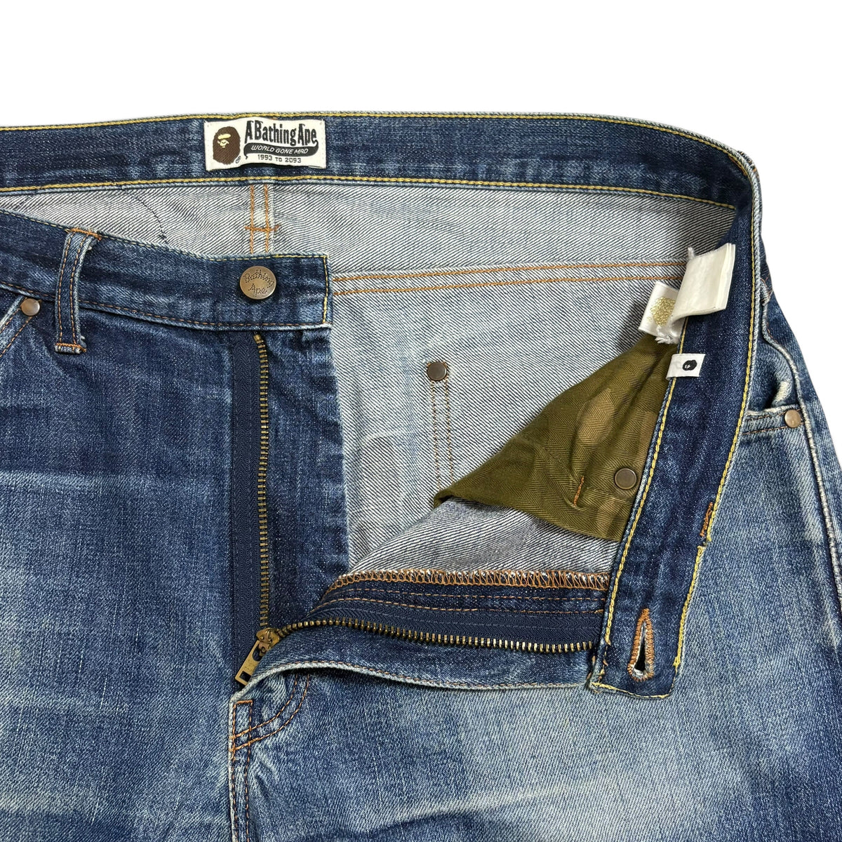 Bape A BATHING APE Embroidery Denim Jeans Size L