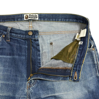 Bape A BATHING APE Embroidery Denim Jeans Size L