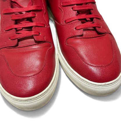 Balenciaga Panelled Leather High Red Size 43