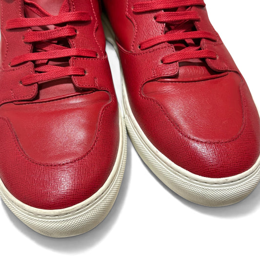 Balenciaga Panelled Leather High Red Size 43