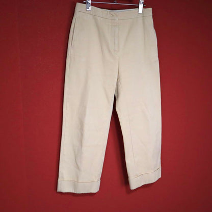 Jil Sander Beige Double Hem Cropped Chino Slacks Size 34