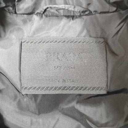 Prada Leather Belted Nylon Padded Coat Size 40