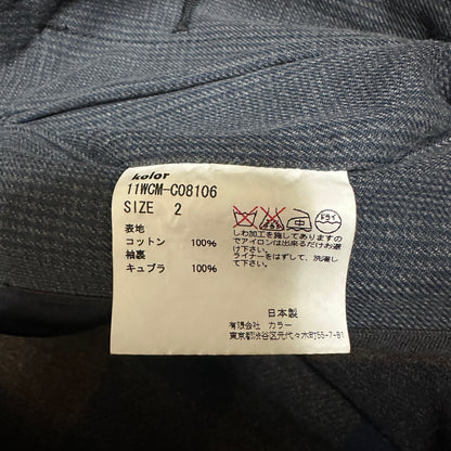 kolor Dark Gray Bal Collar Coat Checkered Liner