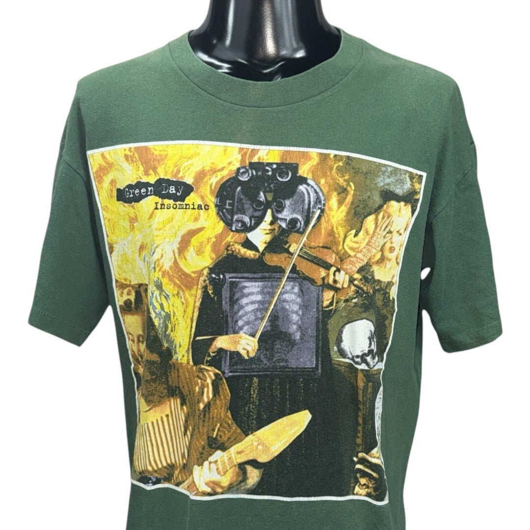 GREEN DAY 95' Green "Insomniac Tour" Vintage T-Shirt Size L
