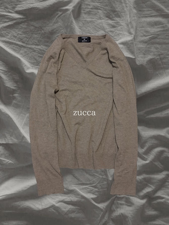 zucca 00s Wool Silk Cashmere Drape V-Neck Knit Size M