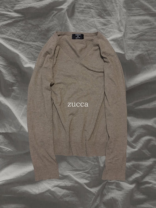 zucca 00s Wool Silk Cashmere Drape V-Neck Knit Size M