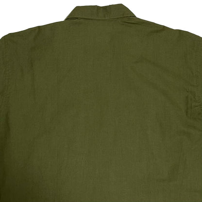 AGNES B. 1990s Zip Up Cotton Long Sleeve Shirt Olive Size 42