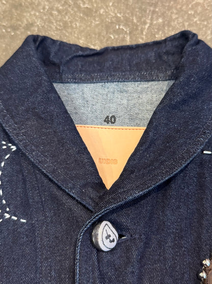 Vintage UNDIS × Rat Indigo Heavy Cotton Sleeve Shirt Size 40