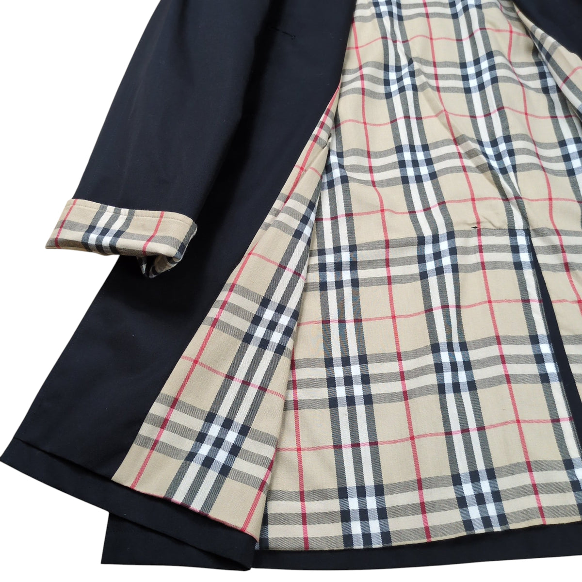BURBERRY LONDON Black Burberry Check Balmacaan Coat