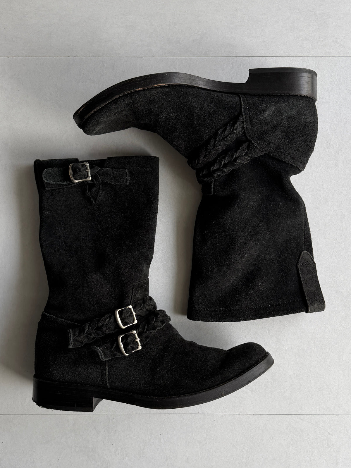 DISCOVERED Suede Engineer Long Boots Size S