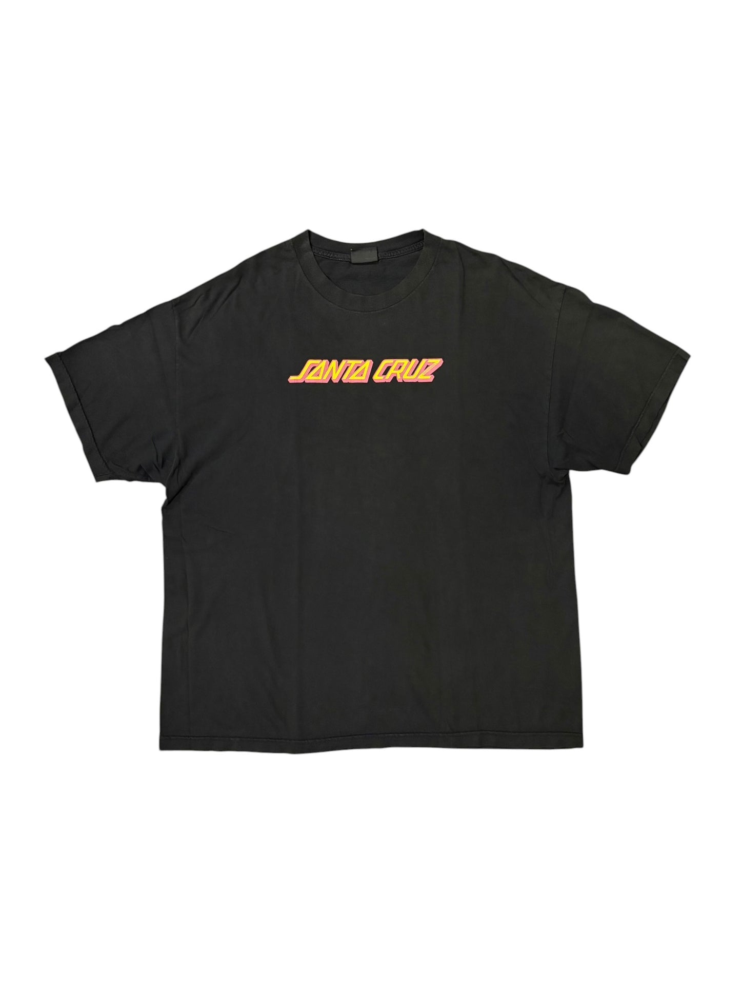 SANTA CRUZ Y2K Strip Neon Logo T-Shirt Black Size XXL