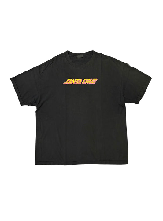SANTA CRUZ Y2K Strip Neon Logo T-Shirt Black Size XXL