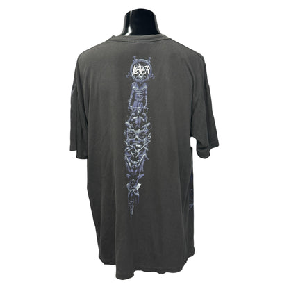 SLAYER 90s Vintage "AOP Skull" Single Stitch T-Shirt Size XL