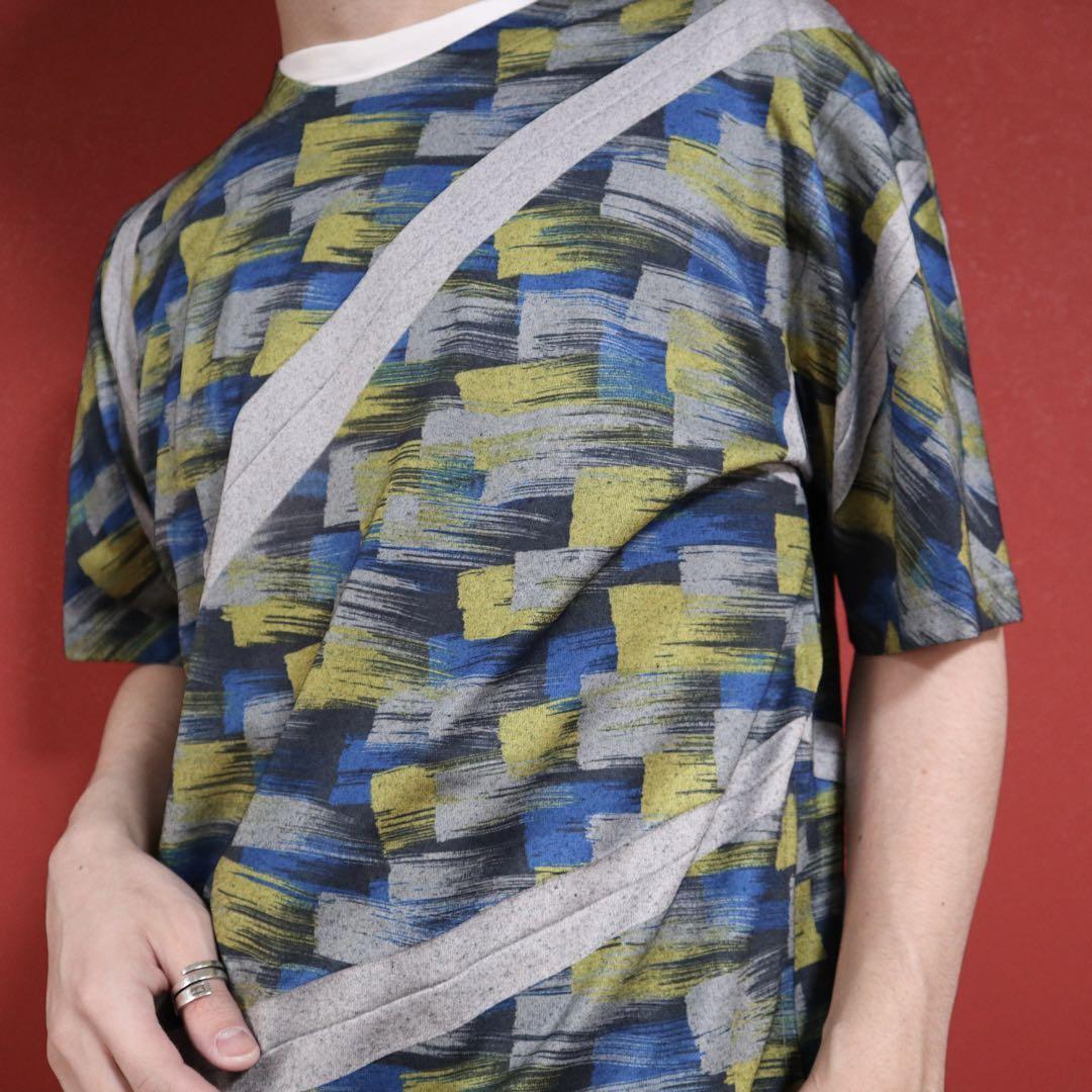 Issey Miyake Slanted Pleats All-Over Pattern T-Shirt Size 4