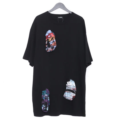RAF SIMONS 21AW Oversized Printed Holes T-Shirt Black Size L