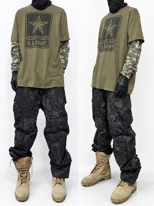 Vintage All-Over Pattern Military Pants Size 34/32