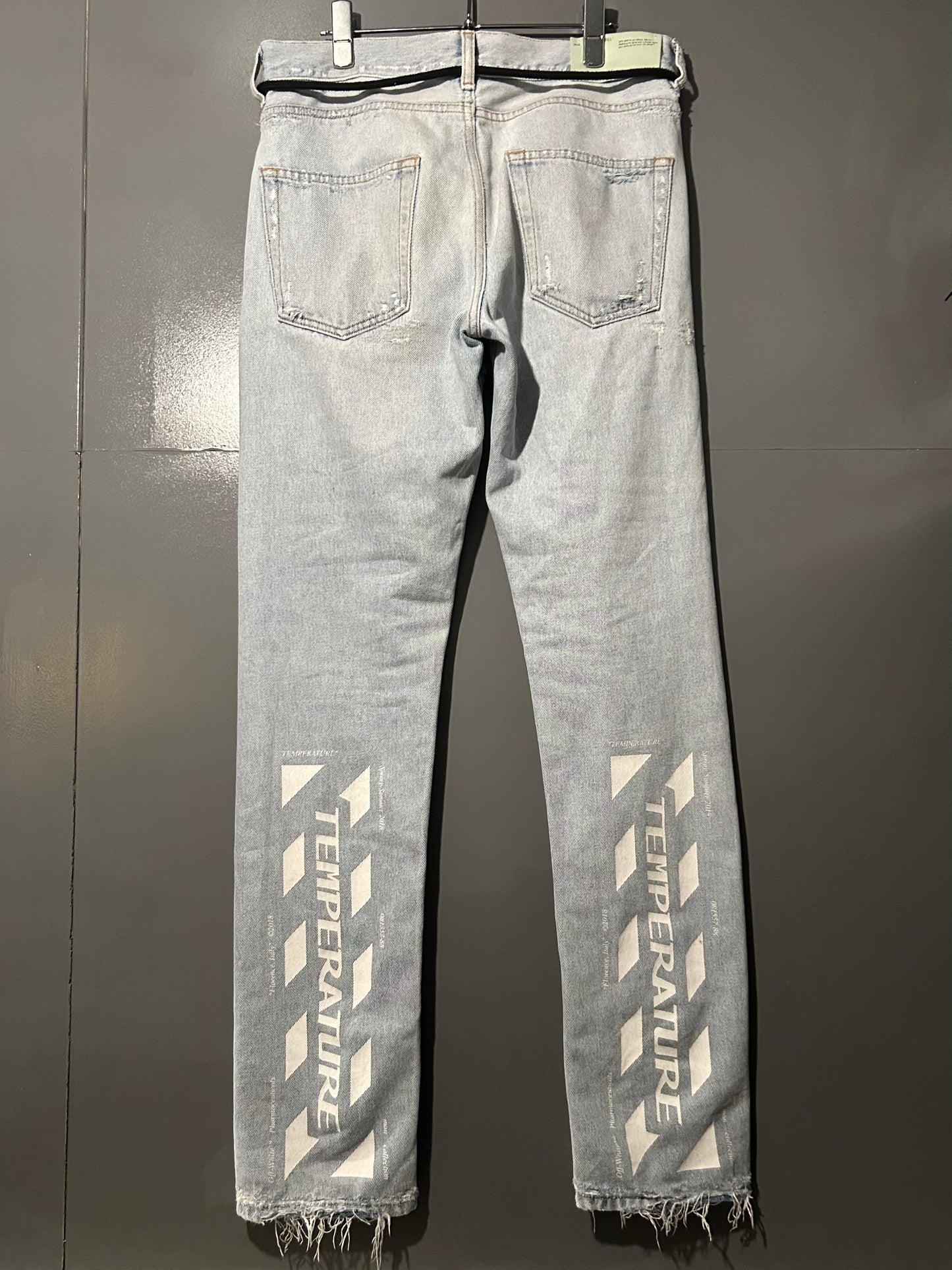 OFF WHITE White Ice Wash Jeans Size 30