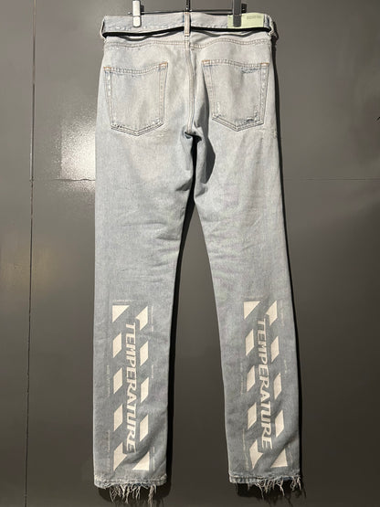 OFF WHITE White Ice Wash Jeans Size 30