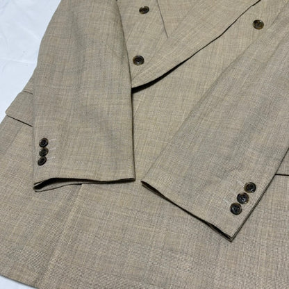 MEN'S BIGI 80s/90s Beige Glen Check Tailored Jacket