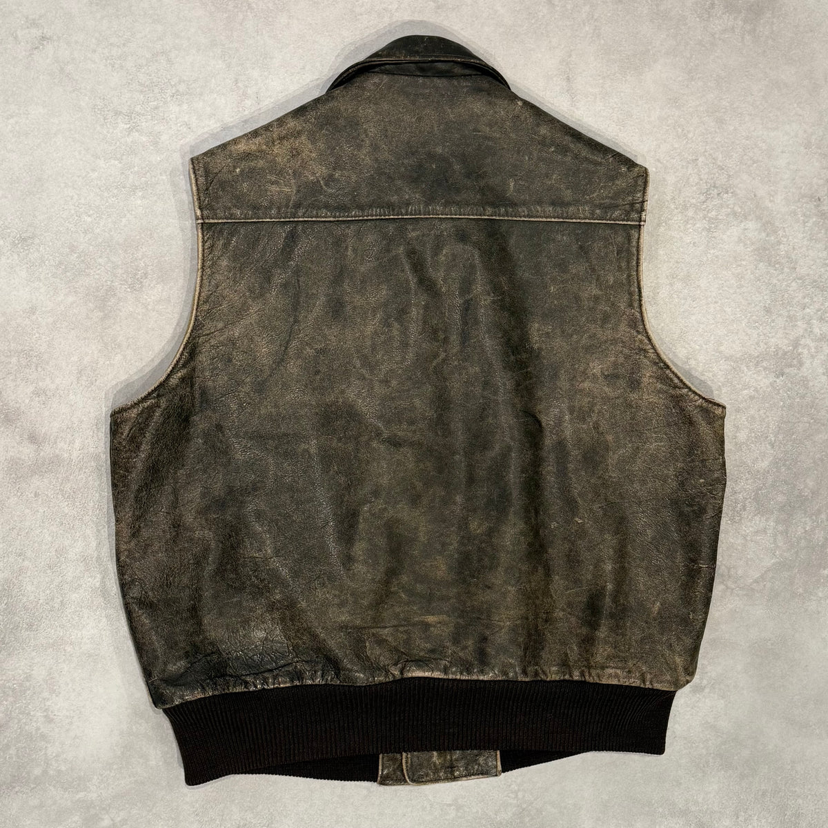 Golden Bear 80s 90s Vintage Leather Vest Brown Size XL