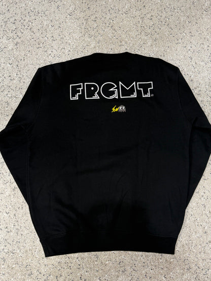 Vintage PAC-MAN GHOST FRGMT Black Crewneck Sweatshirt Size L