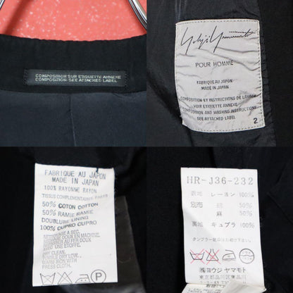 Yohji Yamamoto 06SS Asymmetrical Chesterfield Coat Size 2