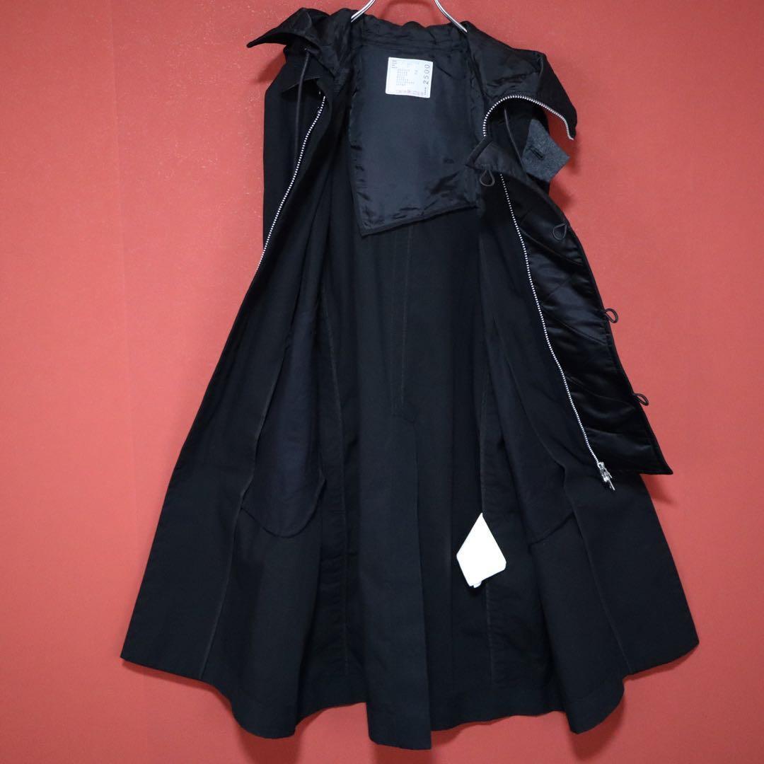 Sacai 21SS Hooded Mixed Button Panelled Oxford Coat Size 3