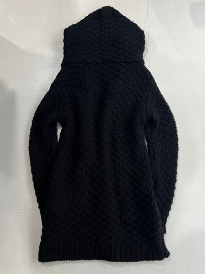 PHENOMENON Black Alpaca Blend Big Hood Cardigan Size L