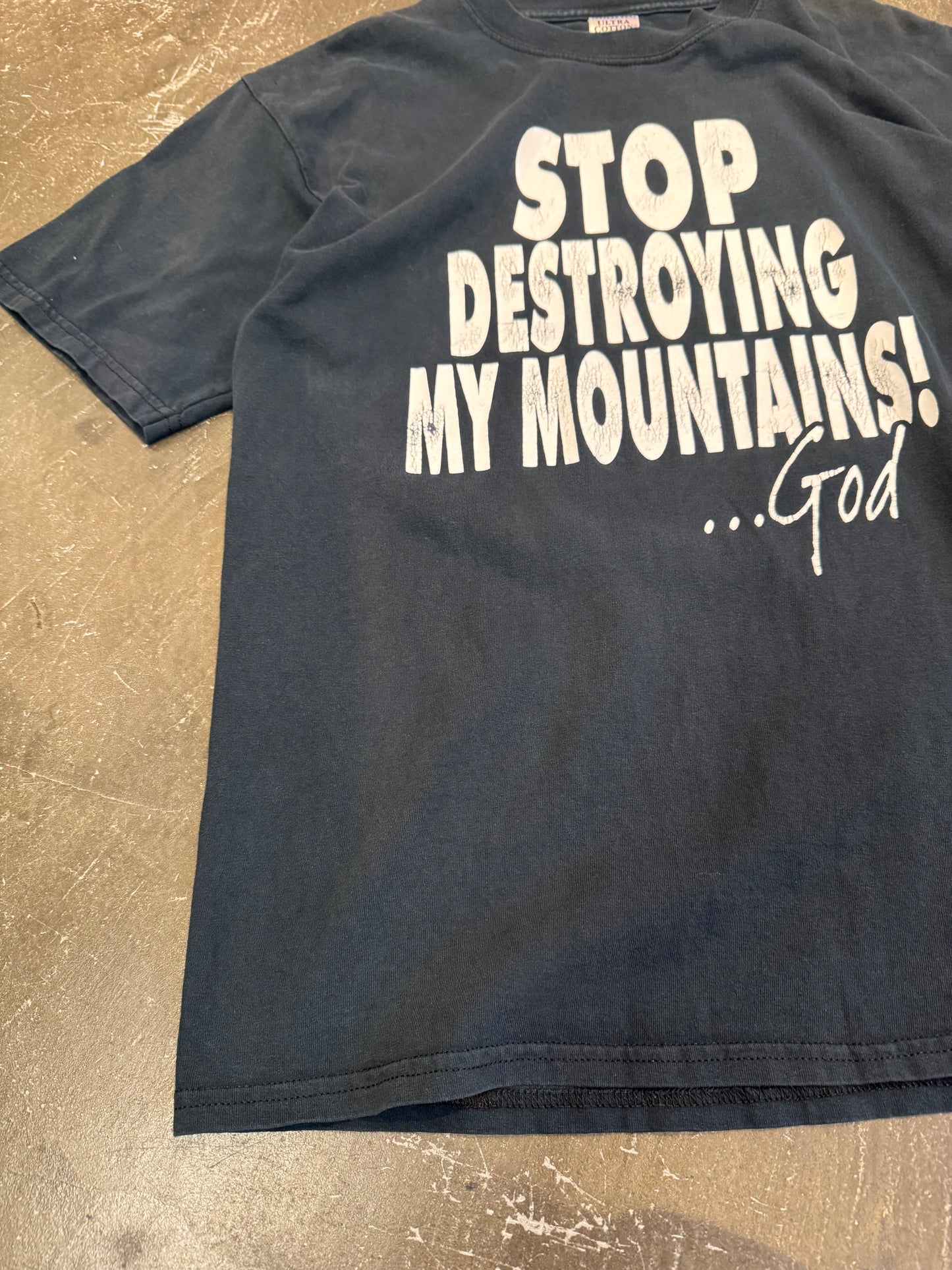 Vintage Black Cotton Tee Size L