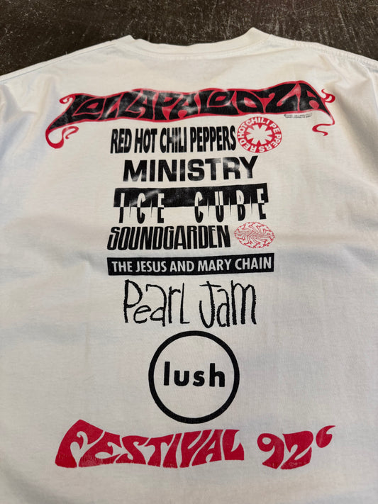 Japanese Brand LOLLAPALOOZA '92 Cotton T-Shirt Size XXL