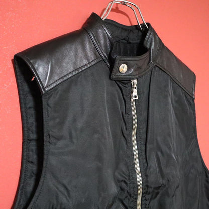 Prada Archive Leather Nylon Docking Vest Black Size S