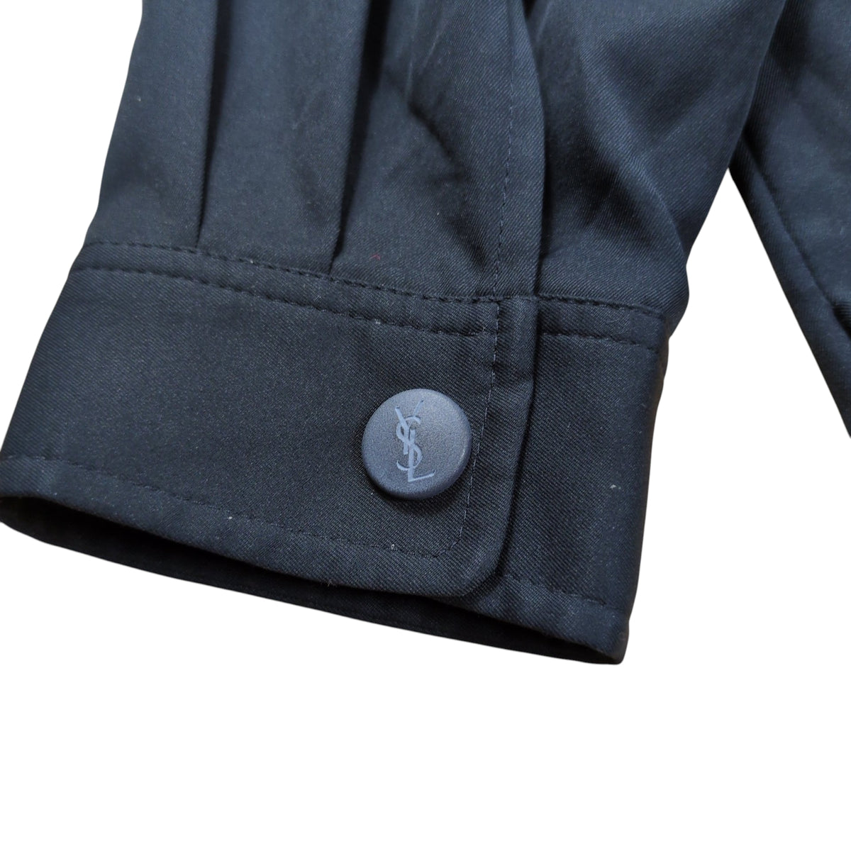 Yves Saint Laurent YSL Logo Zip Up Blouson Black Size 105