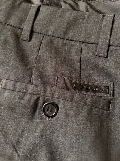 PRADA SS09 Virgin Wool Tailored Shorts Gray Size S