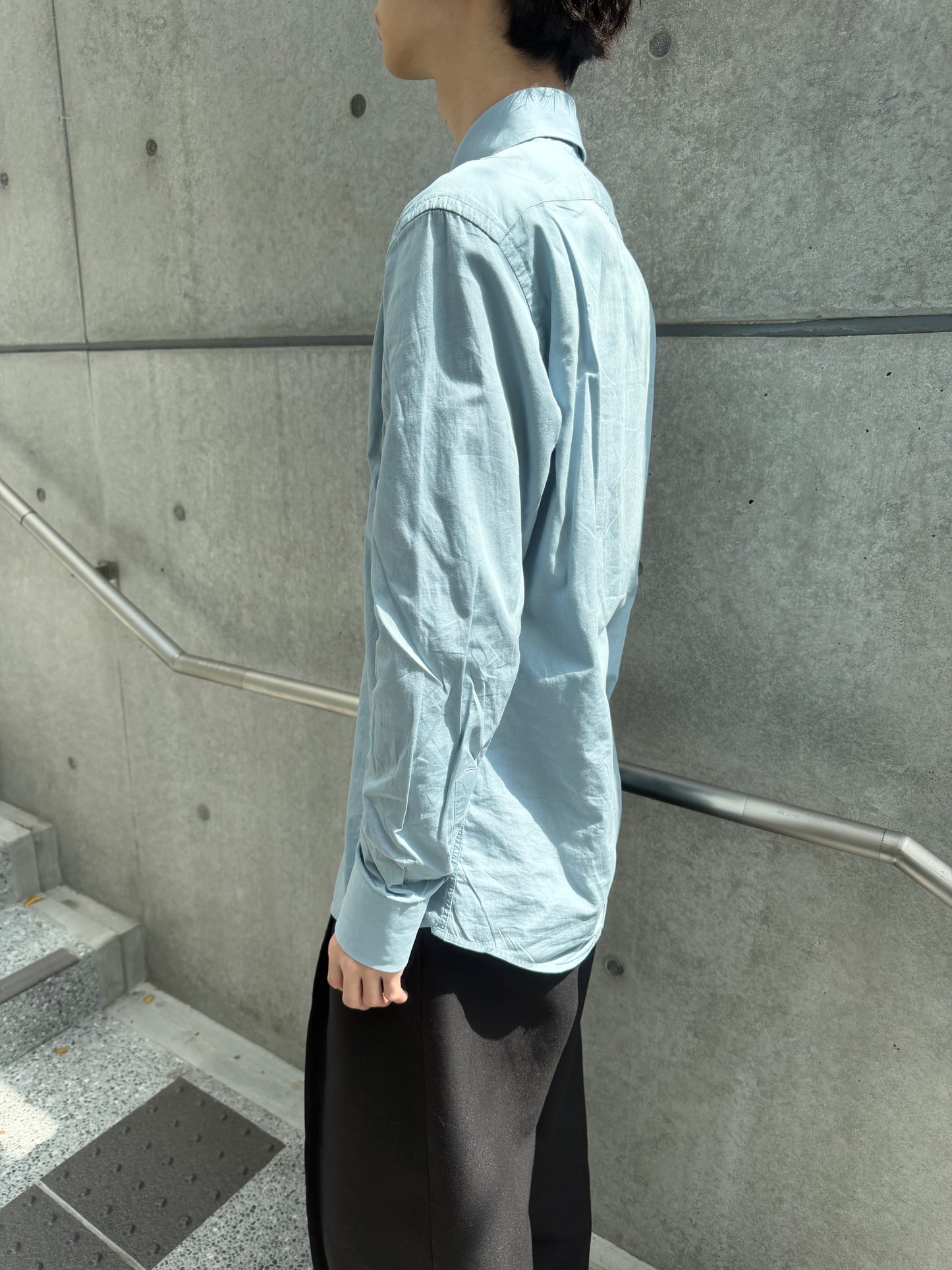 GUCCI 2000s Cotton Stand Collar Jacket Blue-Grey Size M