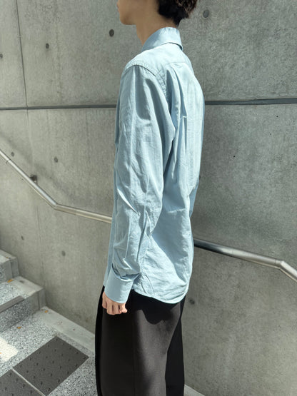 GUCCI 2000s Cotton Stand Collar Jacket Blue-Grey Size M
