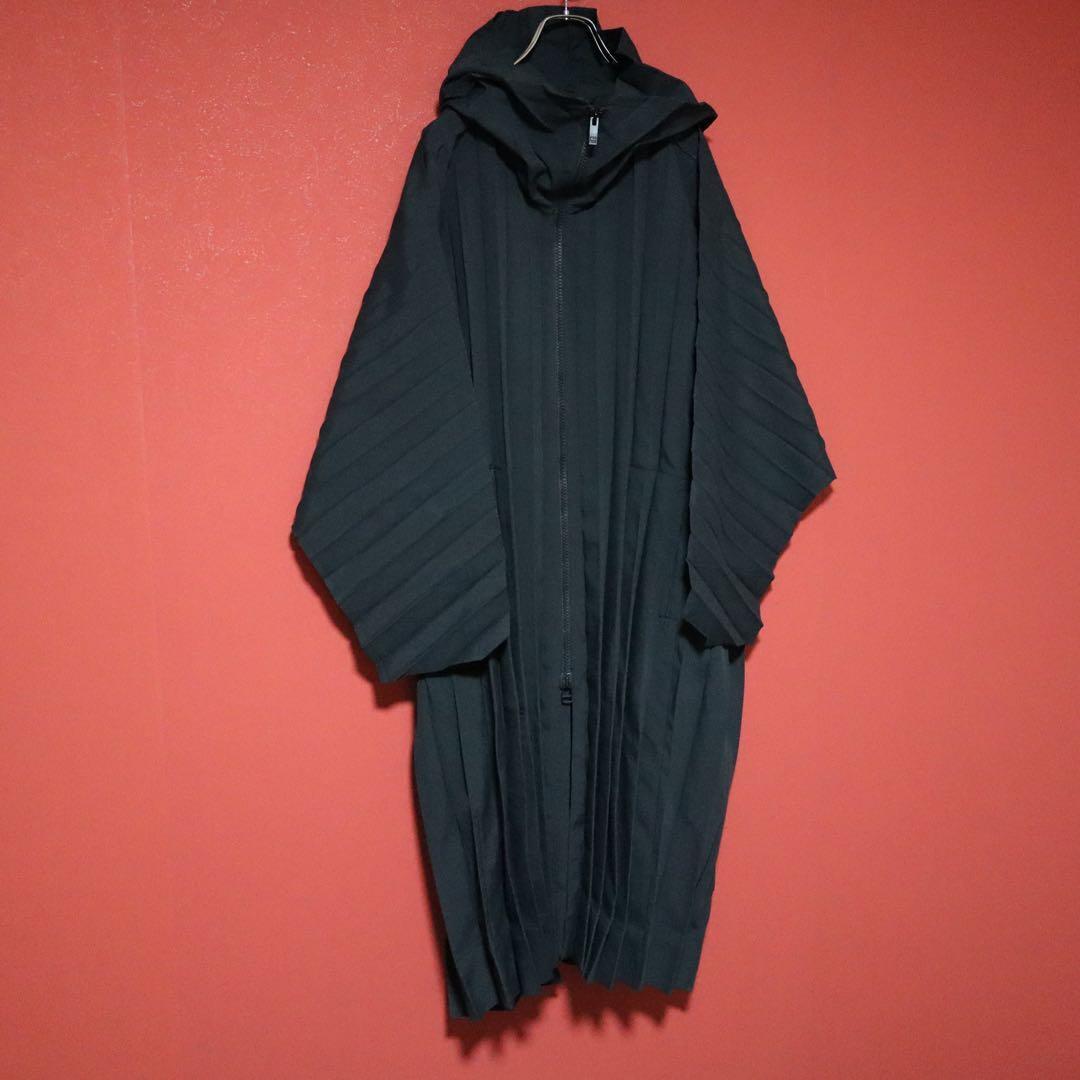 HOMME PLISSE ISSEY MIYAKE 24SS Pleated Hooded Coat Size 1